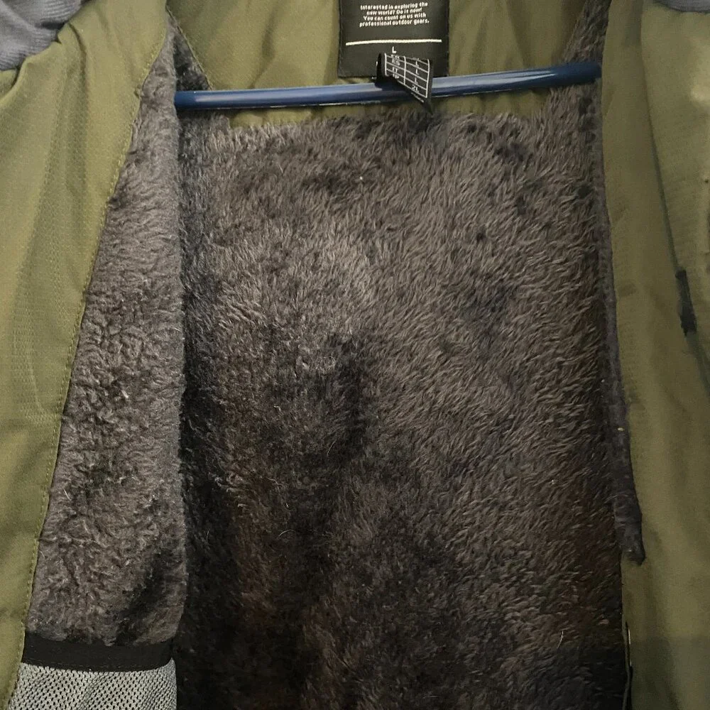 Wantdo Winter Fleece Lined Coat Ski Olive Green